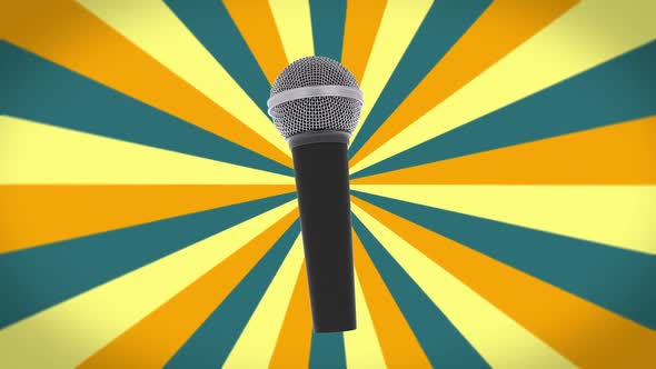 Karaoke Microphone on the Retro Vintage Background alt