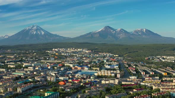 PetropavlovskKamchatsky City at Sunset