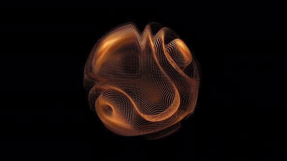 Looped Distortion Waves on Abstract Golden Sphere of Particles alt