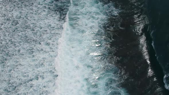 Ocean Surf Waves at High Tide in Indonesia Bali