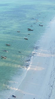 Vertical Video of the Ocean Near the Coast of Zanzibar Tanzania