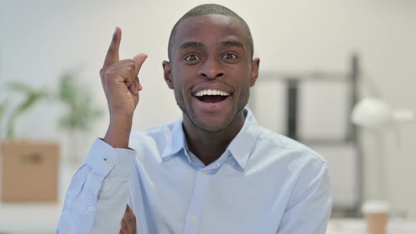 Portrait Pensive African Man Thinking Office