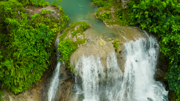 Beautiful Tropical Waterfall Philippines, Cebu