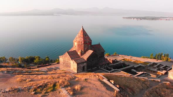 Armenian Church With Sevan Lake