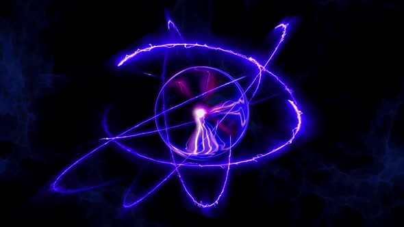 Plasma Lightning  Colorful Background Magic Flying Balls in Space