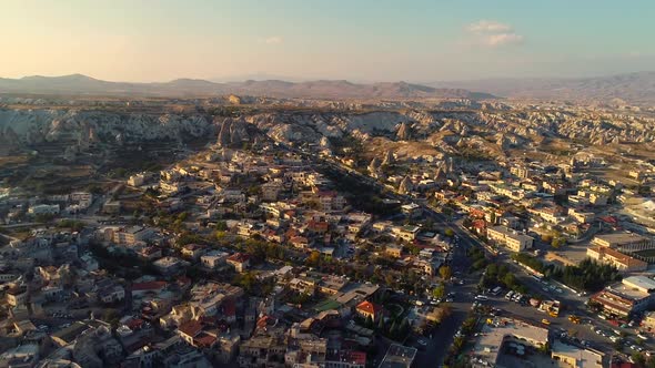 Aerial View of Goreme Town in Turkey