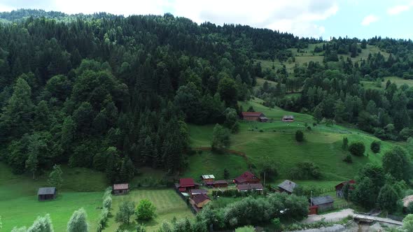 Flying Over Beatiful View Of Mountains 4k