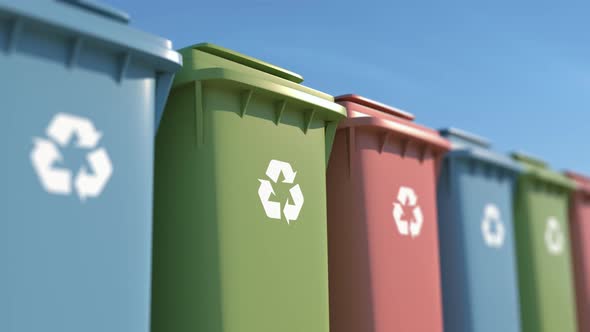 Colored Garbage Bins for Environmental Protection