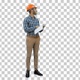 Young engineer in helmet checking construction, Alpha Channel - VideoHive Item for Sale