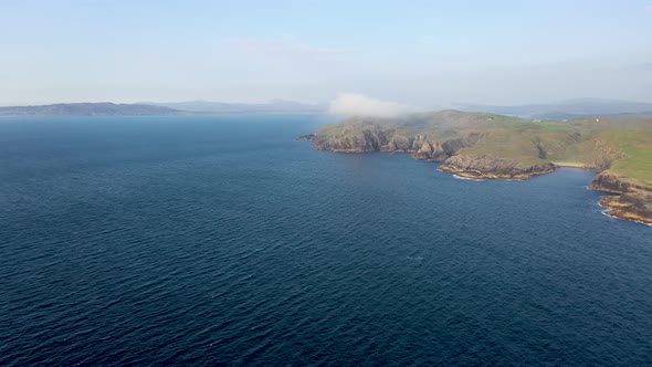 Aerial View of Dunmore Head with Portnoo and Inishkeel Island in County Donegal - Ireland