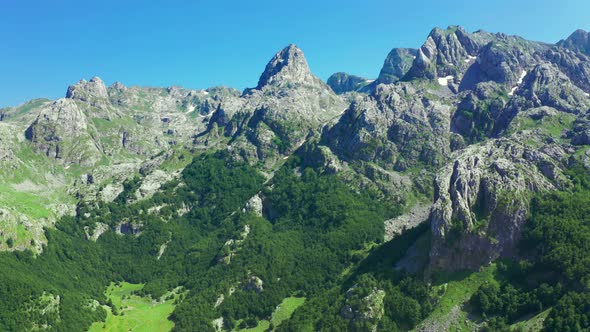 Beautiful Rocky Pasjak Mount Near Bukumirsko Lake in National Park Komovi Montenegro