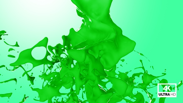 Green Paint Jet Stream Splash V5