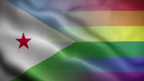 LGBT Djibouti Flag Loop Background 4K