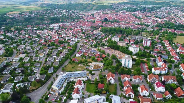 Aerial View Rottenburg Am Neckar, Germany.