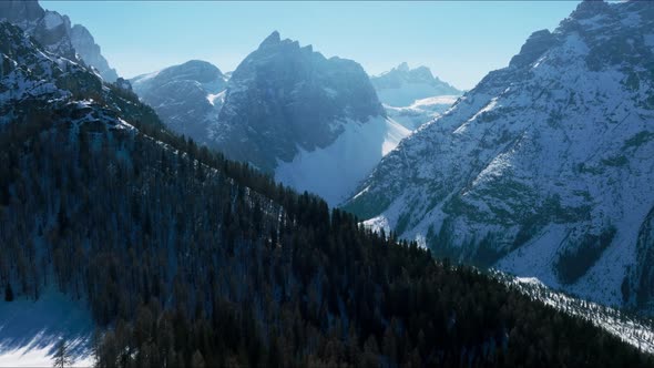 Aerial View of the Beautiful Alpine Mountains in Italy