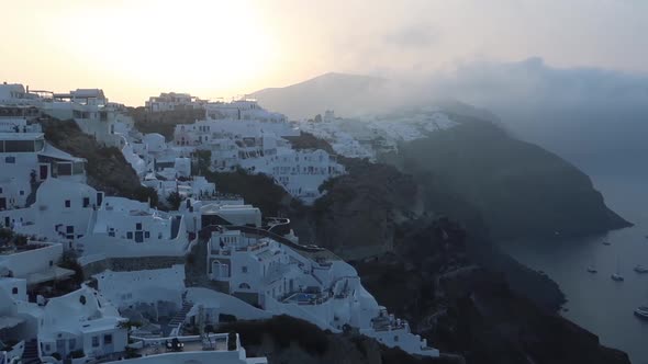 View of Oia village on Santorini Island, Greece