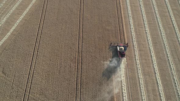 Harvest Field Crops Aerial