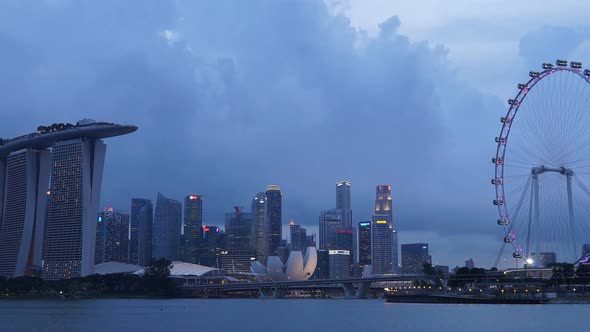 Time lapse of Building in Singapore city