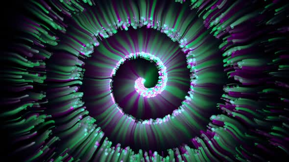 Abstract Spiral Colorful Moving Particles V9