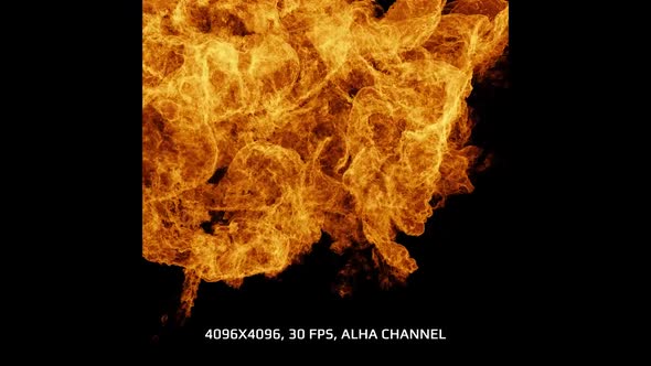 Fire Simulations Pack 3 - 4096x4096, Alpha Channel, ProRes4444