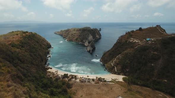 Aerial View Beautiful Beach. Nusa Penida