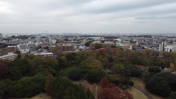 Skyline Aerial view in Yokohama