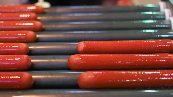 Closeup Hot Juicy Sausages on the Grill