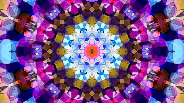 Colorful Stained Glass Kaleidoscope Loop 4K 03
