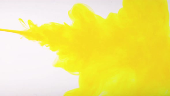 Yellow Color Paint Drops in Water  Drop of Yellow Ink Color Falling on Water Colorful Ink   Footage