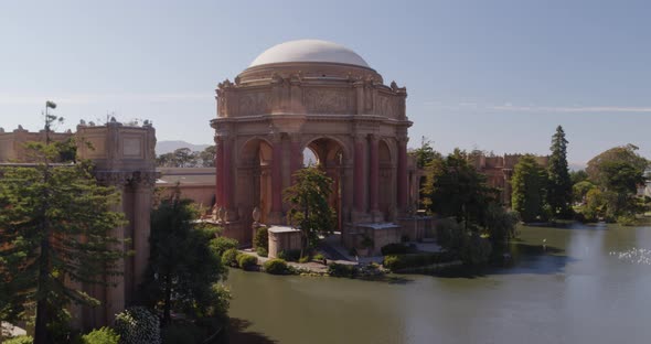 Flying Towards the Palace of Fine Arts in San Francisco