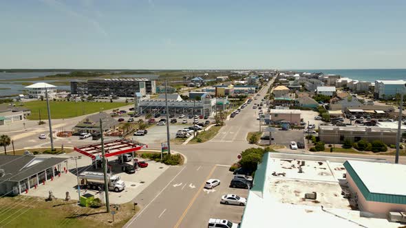 Aerial Drone Rise Reveal Surf City Nc Usa