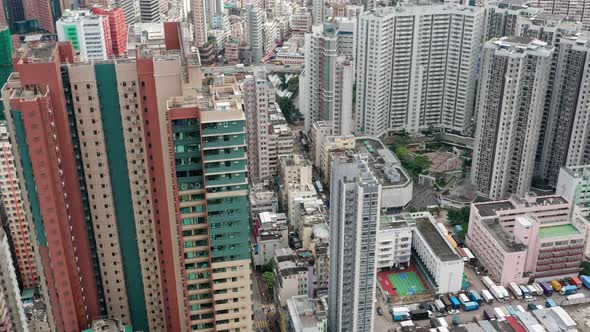 Top view of Hong Kong city