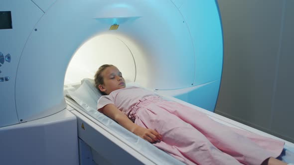 9-Year-Old-Girl Having MRI Examination