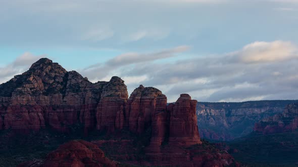 Time lapse of the clouds above the rock formations in Sedona Arizona