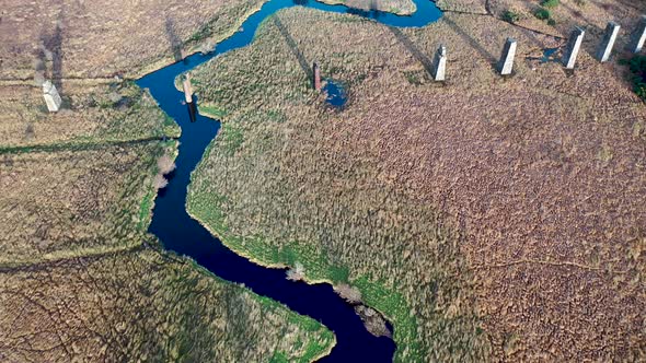 Aerial View of the Owencarrow Railway Viaduct By Creeslough in County Donegal  Ireland