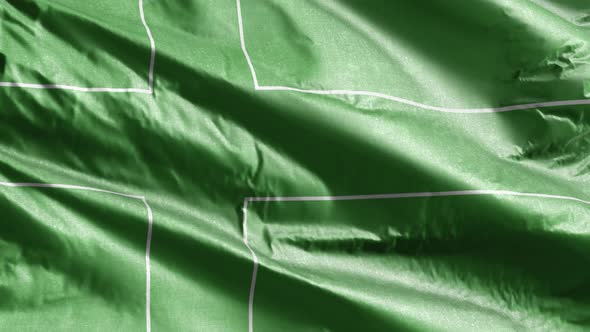 Ladonia textile flag waving on the wind. Slow motion. 20 seconds loop.