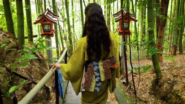 Japanese woman in Kyoto Japan