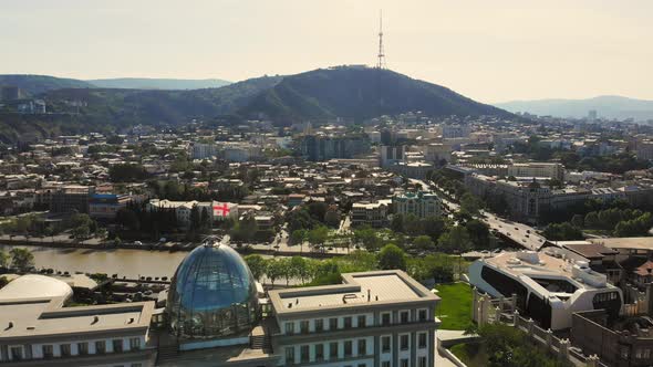 Georgian Officials Building With City Panorama