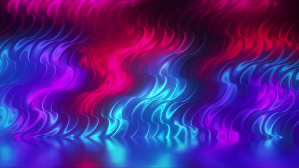 Abstract 3d Render Holographic Oil Surface Background Foil Wavy Surface Wave and Ripples Ultraviolet