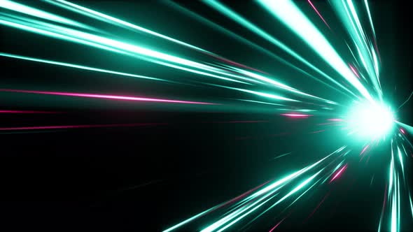 Abstract Glow Cyan Energy Streak Burst 4K 02(Side View)