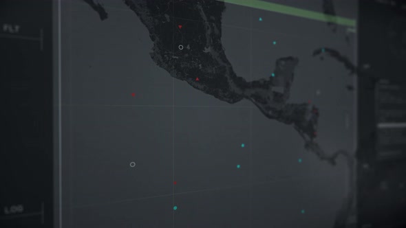 Futuristic airport security network detects the target jet flying towards Mexico alt