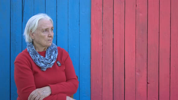 Pensioner on Eco Wooden Background