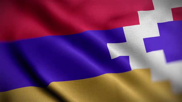 Nagorno Karabakh Republic Flag Textured Waving Close Up Background HD