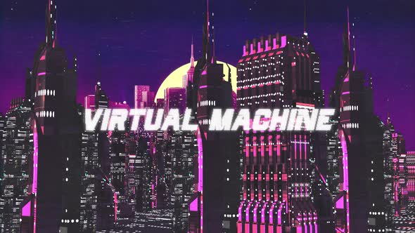 Retro Cyber City Background Virtual Machine