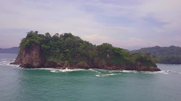 Aerial pan, uninhabited island near Manuel Antonio National Park, Costa Rica