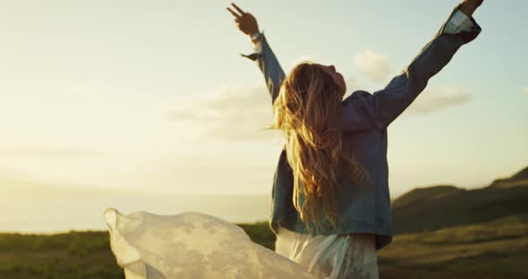 Young Woman at Sunset