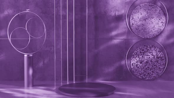 Modern Art Design Pedestal Scene Purple Background