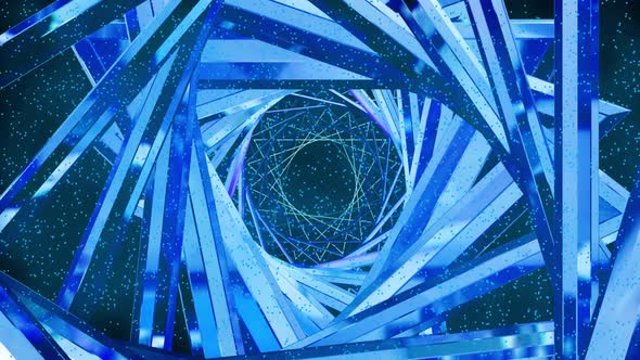 Abstract blue Neon Triangle Vj Loop Tunnel Background