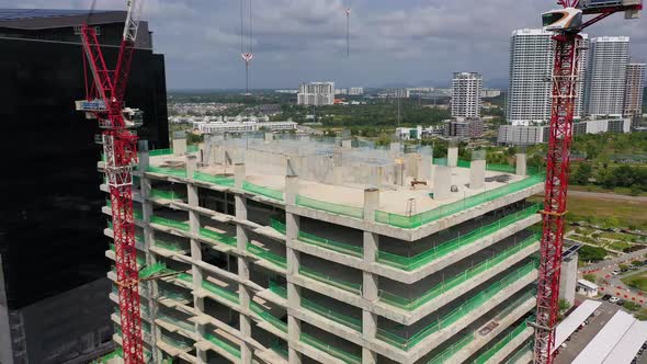 Building Construction Site Drone Shot 4K