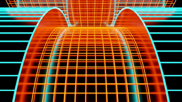 Neon Pattern with a Mechanism of Narrow Parallel and Crossed Lined Rotating Fast Seamless Loop